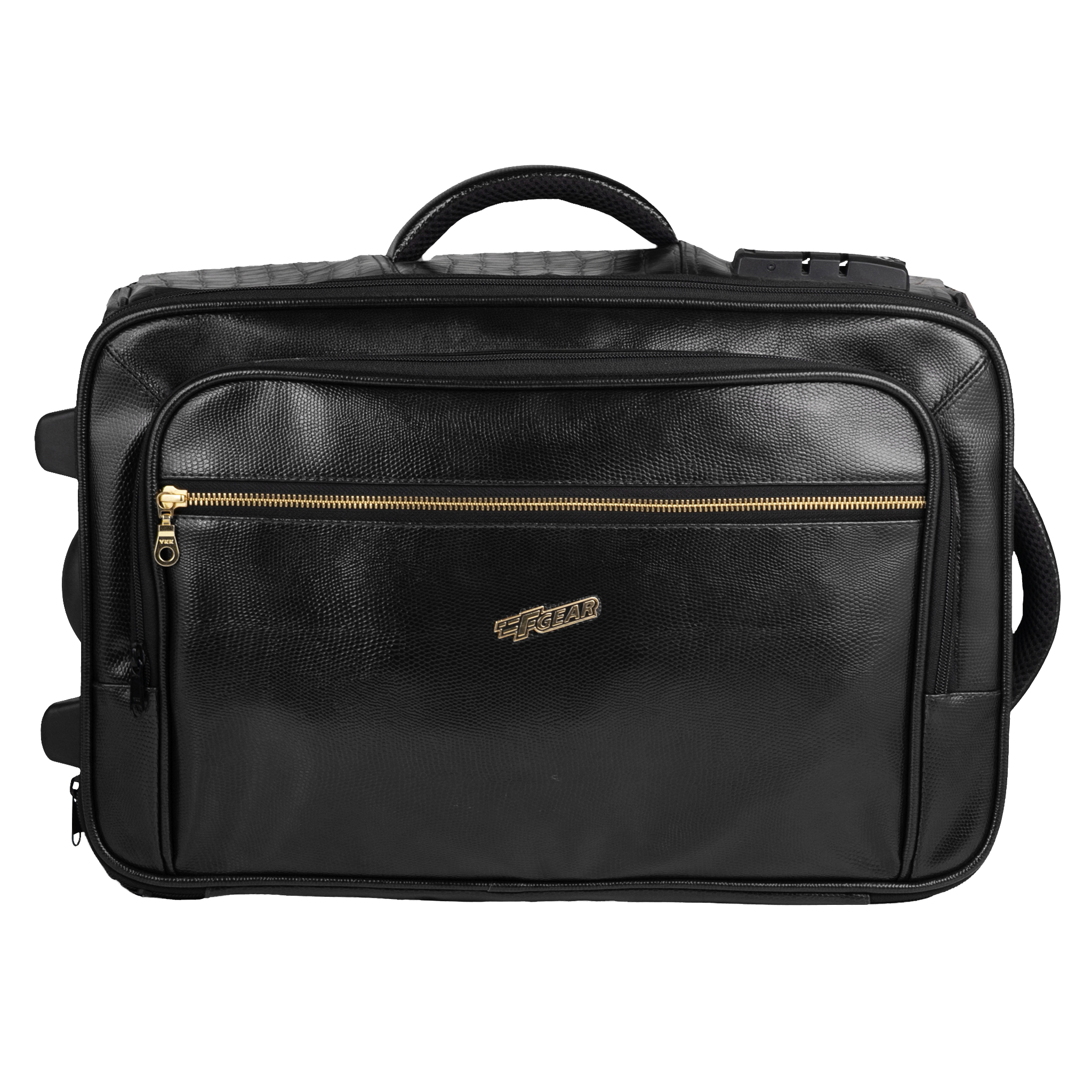 Stargaze 23L Black Vegan Leather Overnighter Pilot Laptop strolley