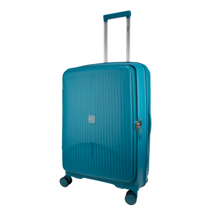 F Gear Myton Medium Front Opening Cyan Blue Check-in Strolley