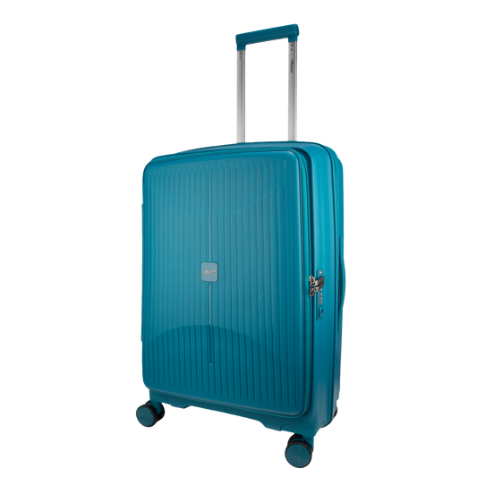 F Gear Myton Medium Front Opening Cyan Blue Check-in Strolley