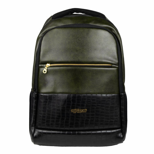 Mastermind 27L Green Vegan Leather Laptop Backpack