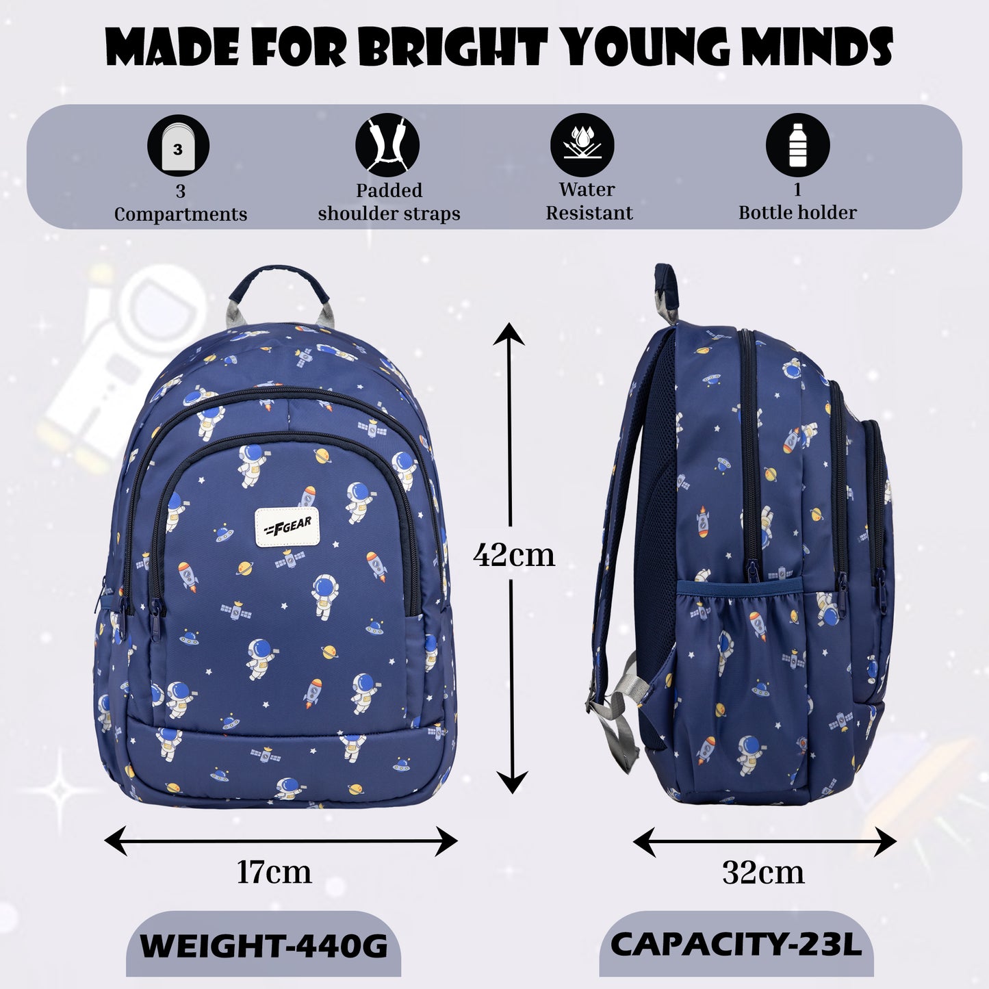 Cosmo Astronaut 23L School Backpack