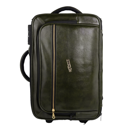 Stargaze 23L Green Vegan Leather Overnighter Pilot Laptop Trolley Case