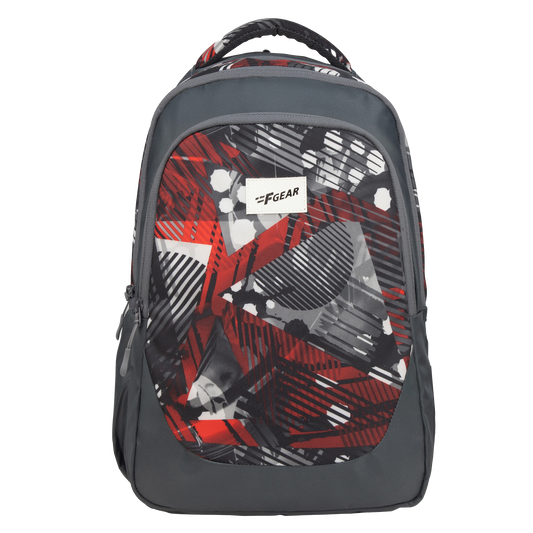 Panya 21L Grey Geometric Black Red Backpack