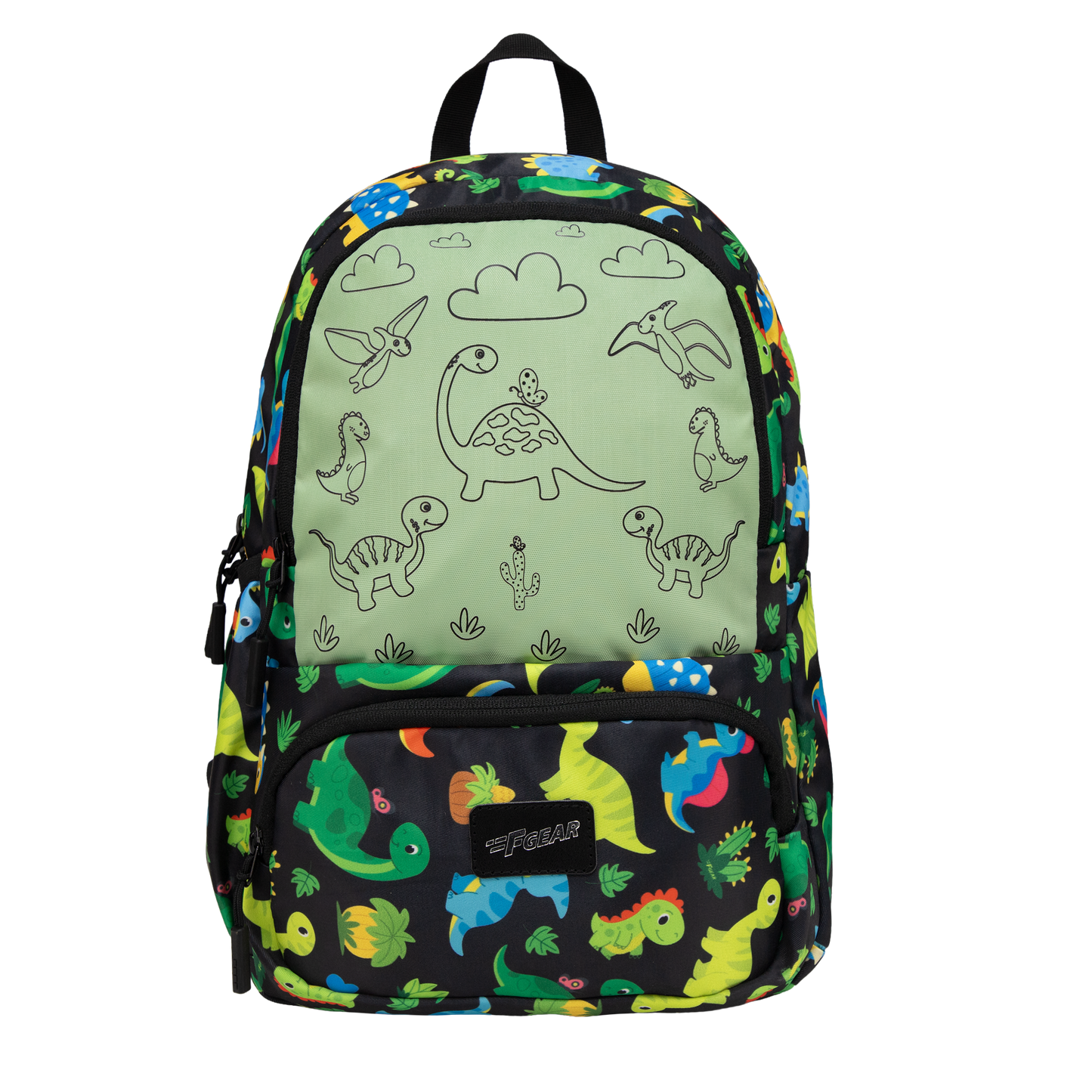 Colour Buddy 12L Black Dino Backpack