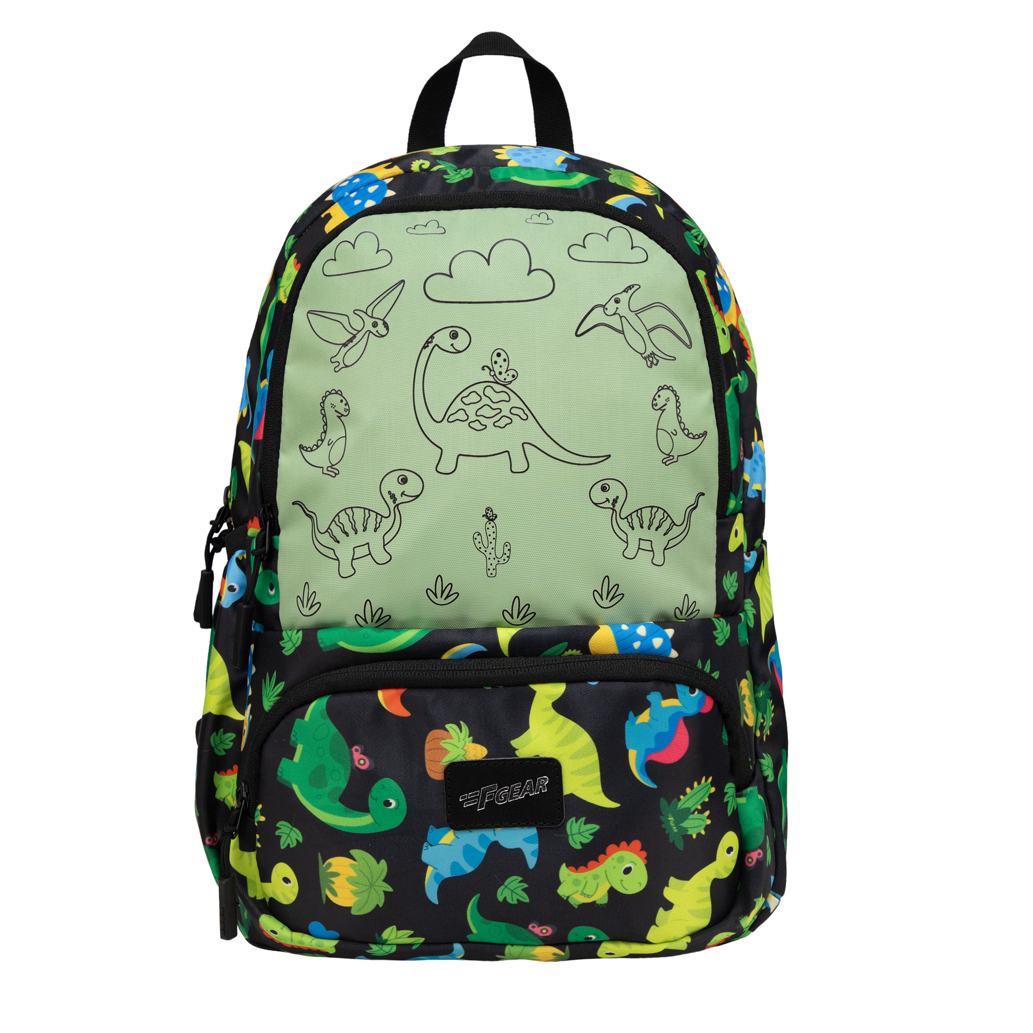 Colour Buddy 12L Black Dino Backpack