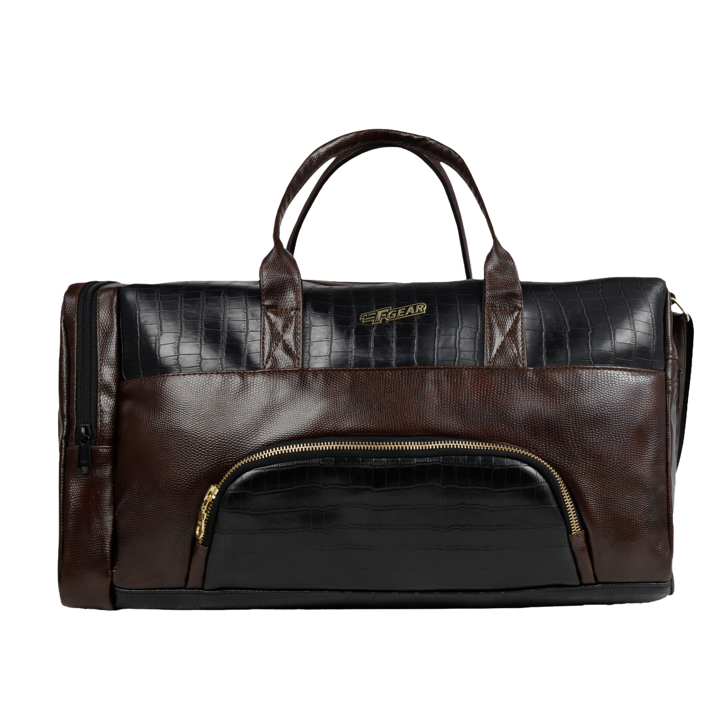 Jesko 26L Black Tan Vegan Leather Travel Duffle