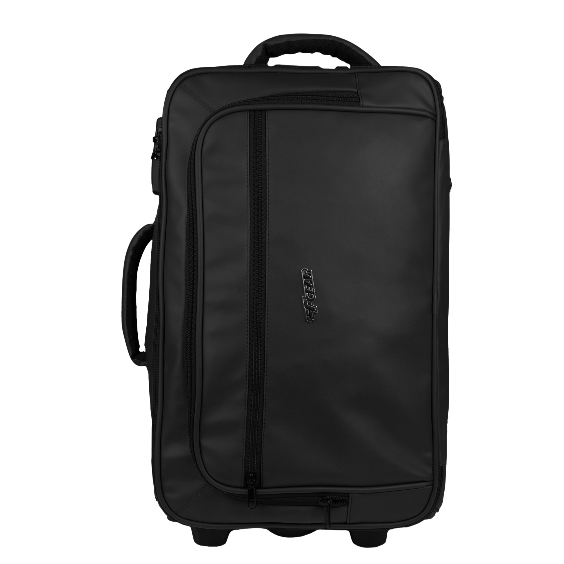 Marshal 22L Black Art Leather Overnighter Pilot Laptop Strolley