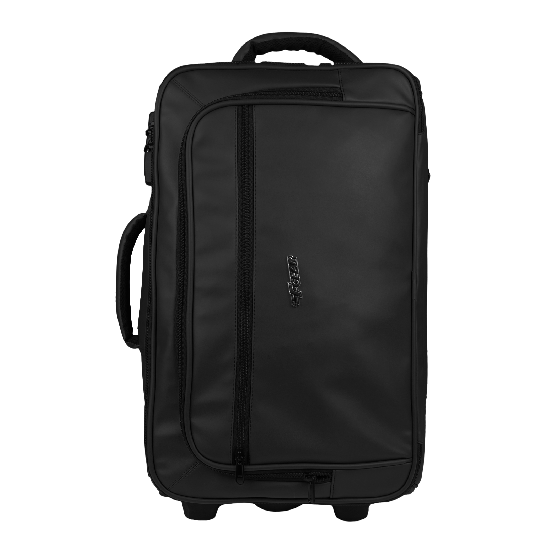 Marshal 22L Black Art Leather Overnighter Pilot Laptop Strolley