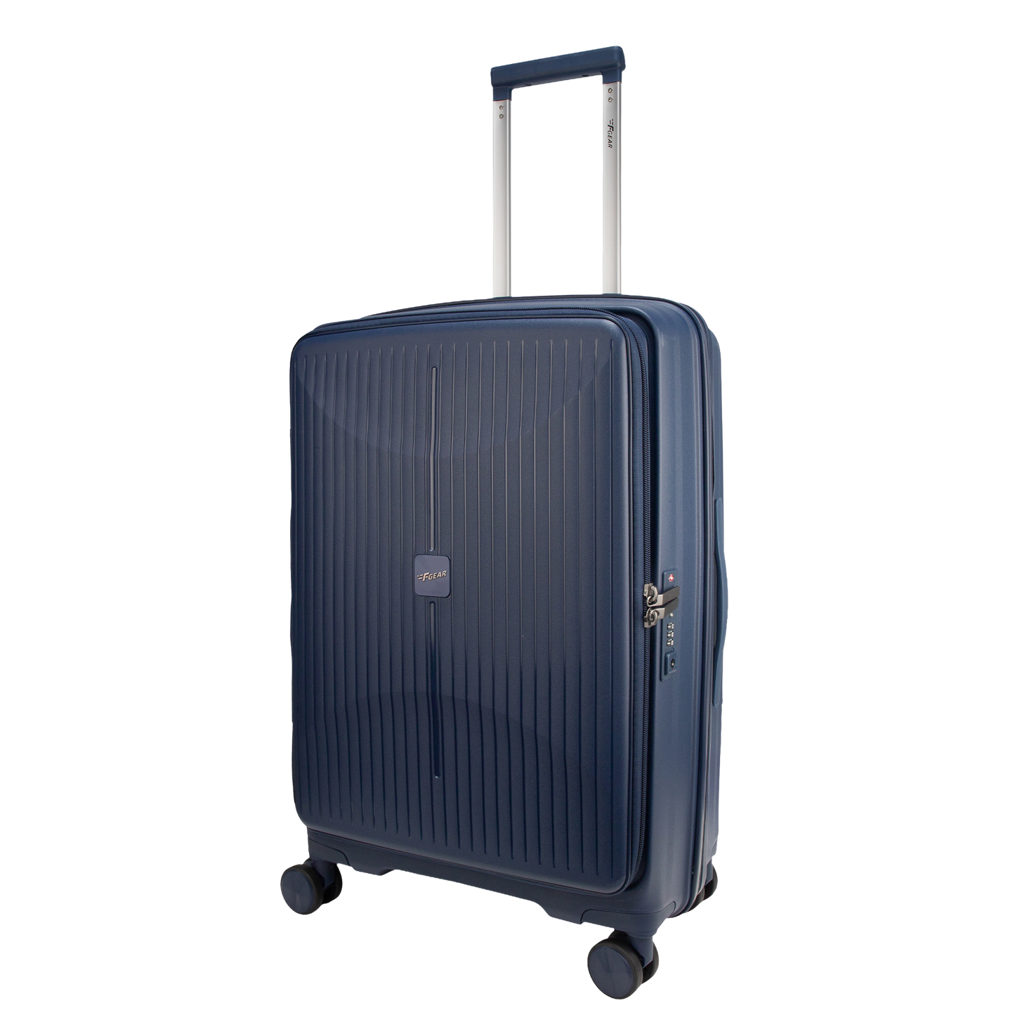 F Gear Myton Medium Front Opening Navy Check-in Strolley