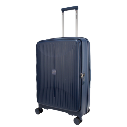 F Gear Myton Medium Front Opening Navy Check-in Strolley