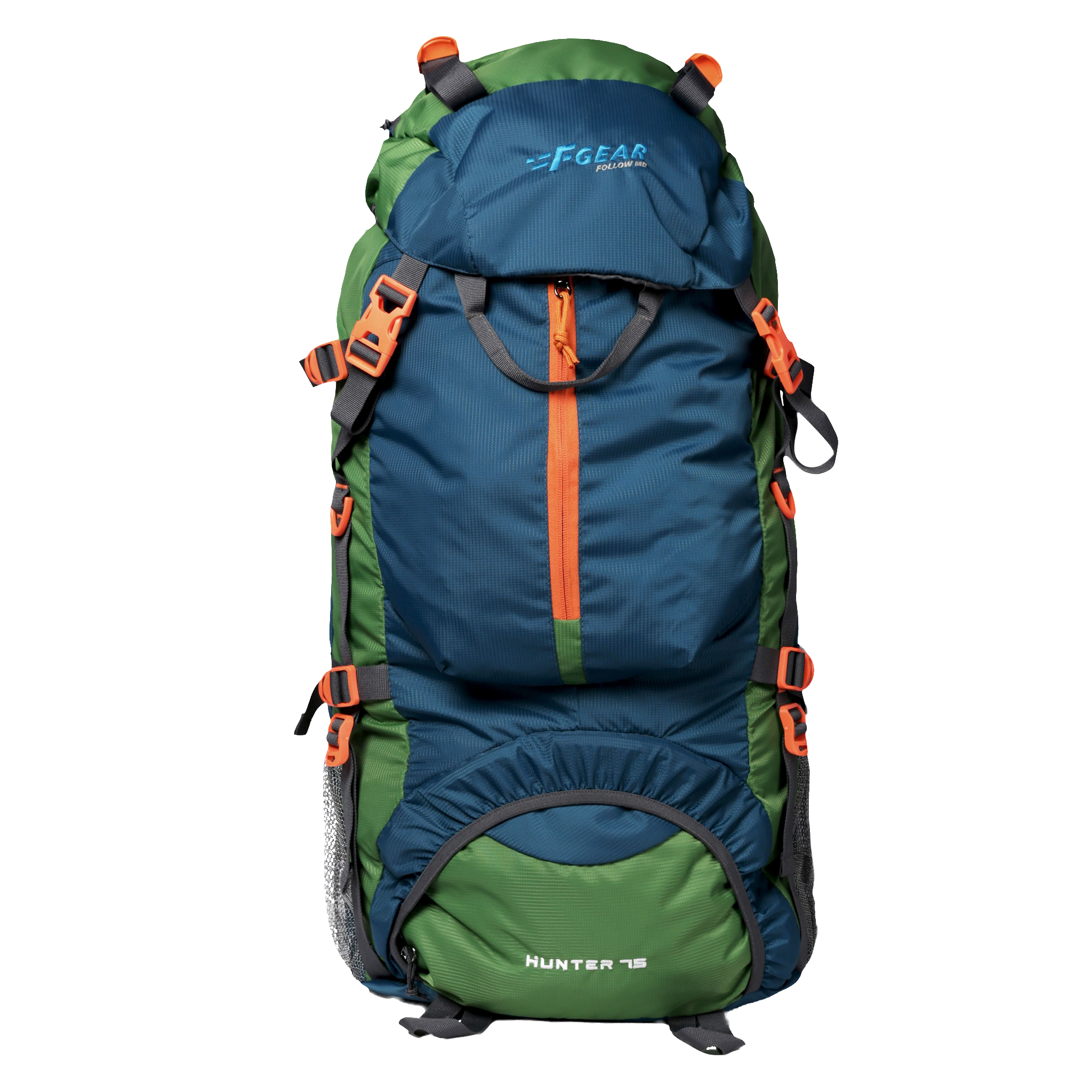 Hunter 75L Blue Green Rucksack with Raincover