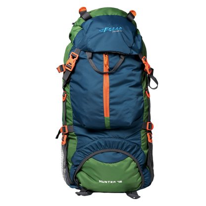 Hunter 75L Blue Green Rucksack with Raincover