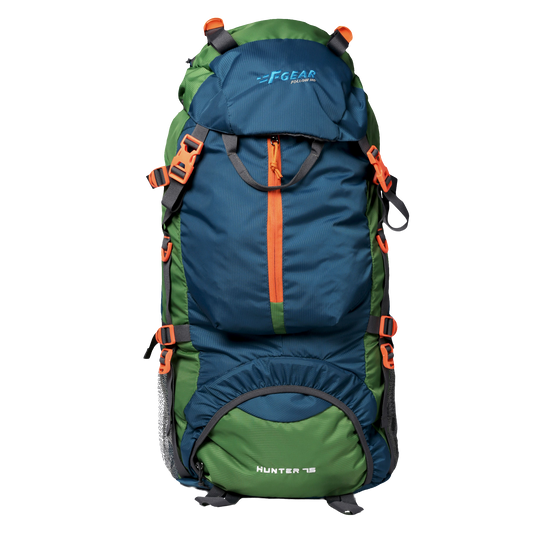 Hunter 75L Blue Green Rucksack with Raincover