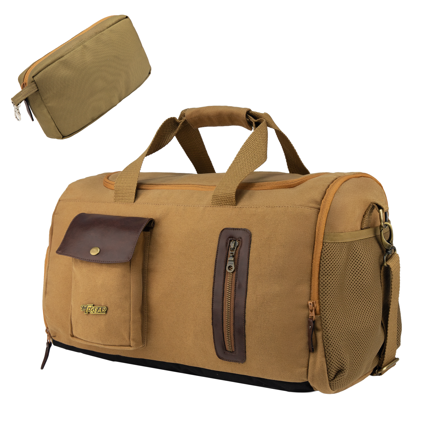 Cairo 38L Canvas Khaki Duffle Bag