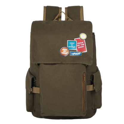 Milestone 20L Olive Canvas Laptop Backpack