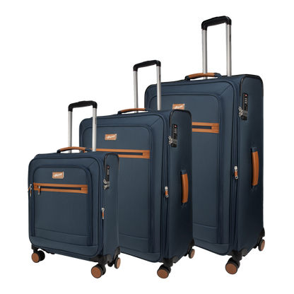 F Gear SoftAir Navy Set of 3 Suitcases