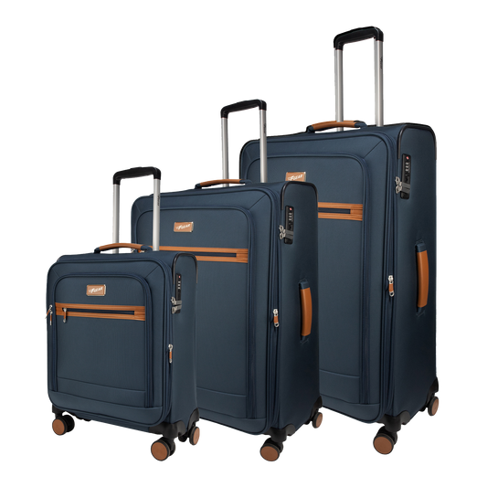F Gear SoftAir Navy Set of 3 Suitcases