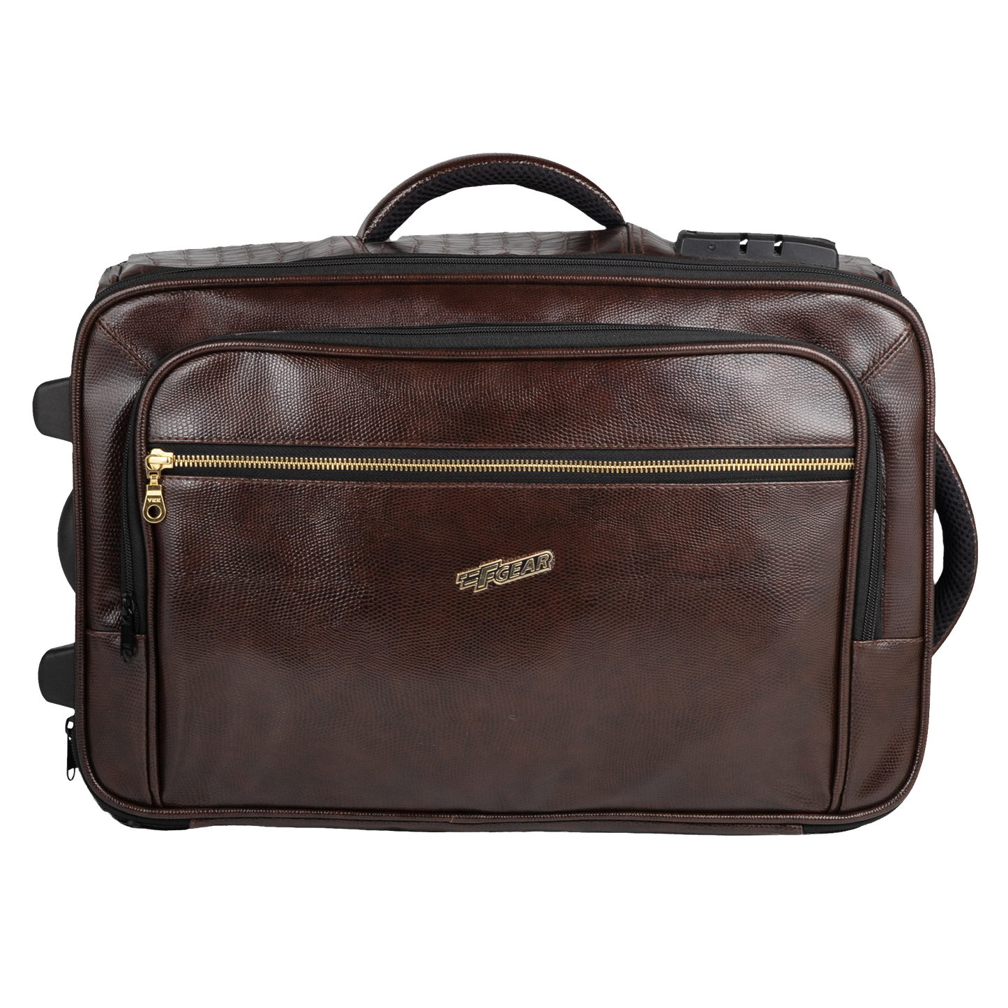 Stargaze 23L Tan Vegan Leather Overnighter Pilot Laptop strolley