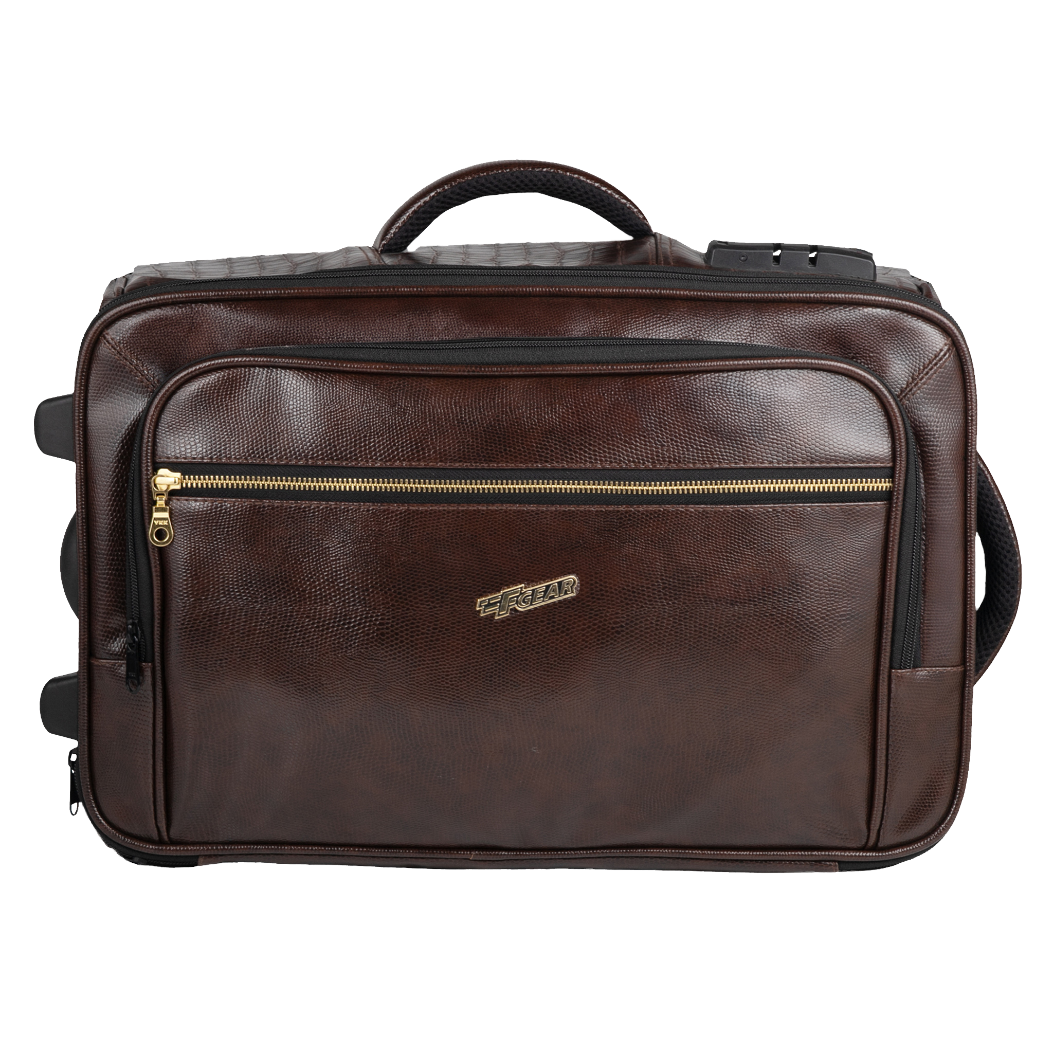 Stargaze 23L Tan Vegan Leather Overnighter Pilot Laptop strolley