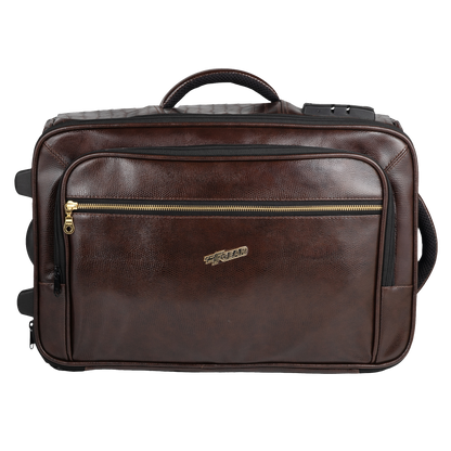 Stargaze 23L Tan Vegan Leather Overnighter Pilot Laptop strolley
