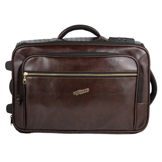Stargaze 23L Tan Vegan Leather Overnighter Pilot Laptop Trolley Case