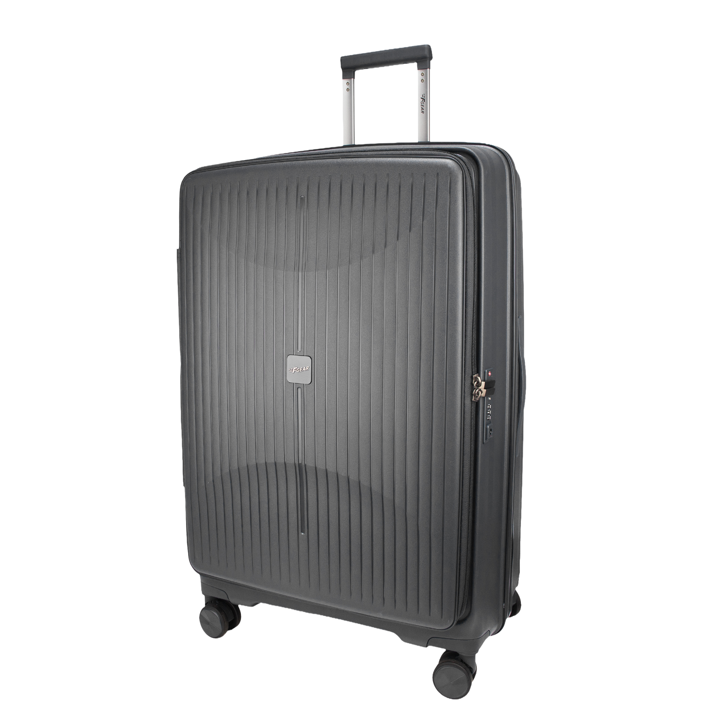 F Gear Myton Large Front Opening Dark Grey Check-in Strolley