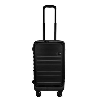 Windsor Black 56 cms Small Front Opening Trunk-Style Cabin Strolley with Laptop Sleeve & Expander