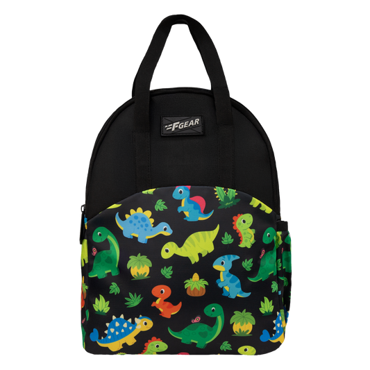 Comida 11L Black Colourful Dino Lunch Bag