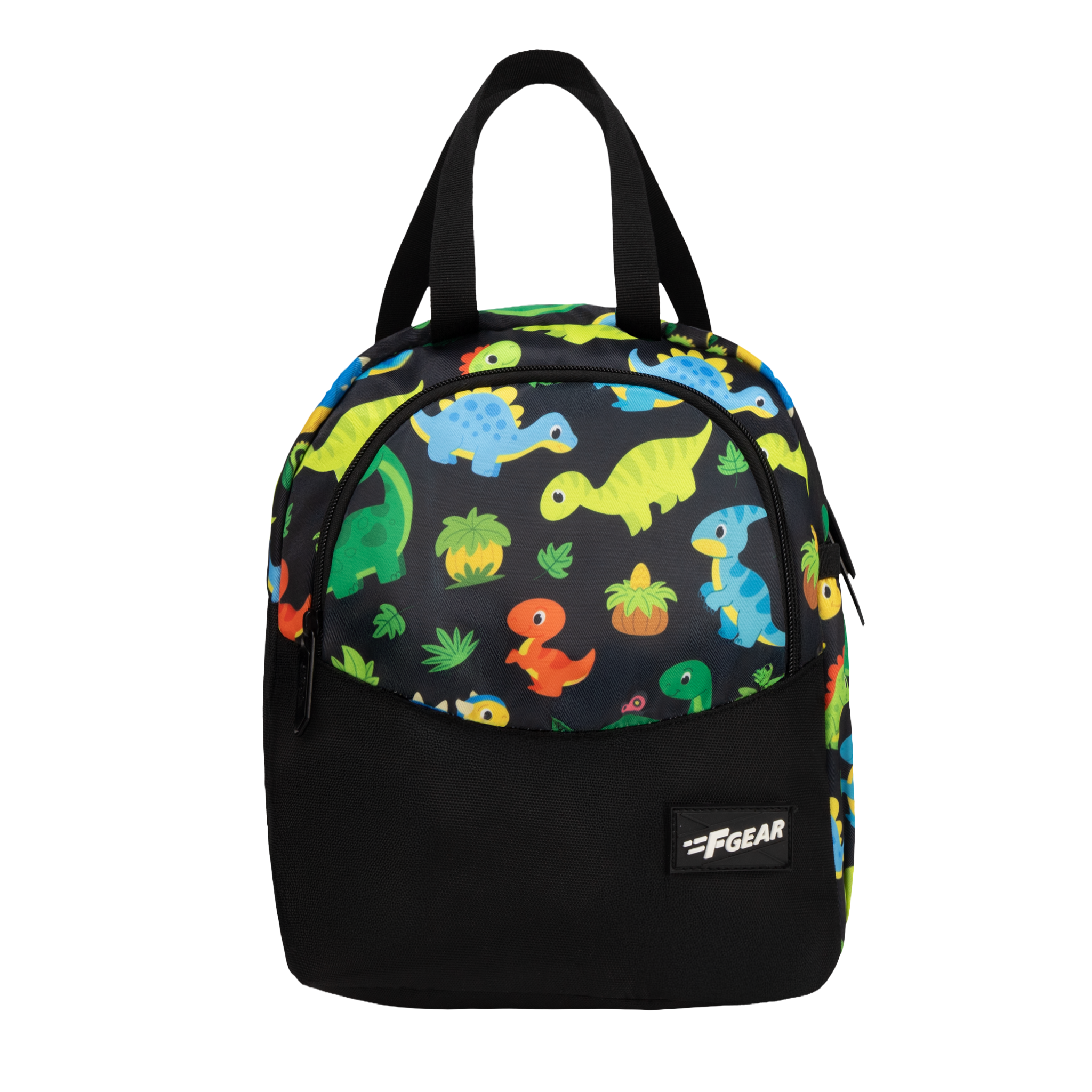 Cibo 9L Black Colourful Dino Lunch Bag