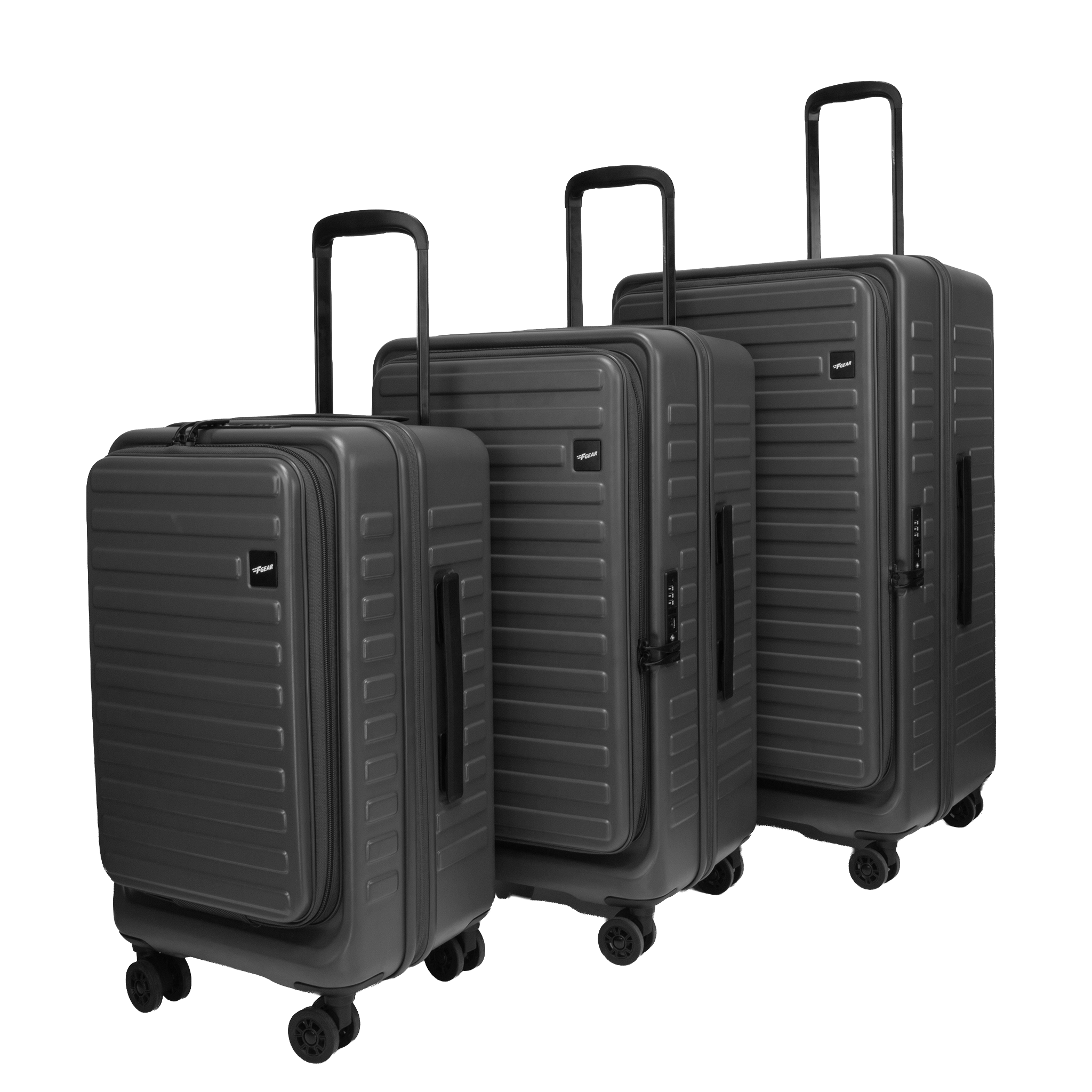 Windsor Steel Grey Set of 3 Suitcases