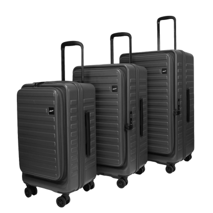 Windsor Steel Grey Set of 3 Suitcases