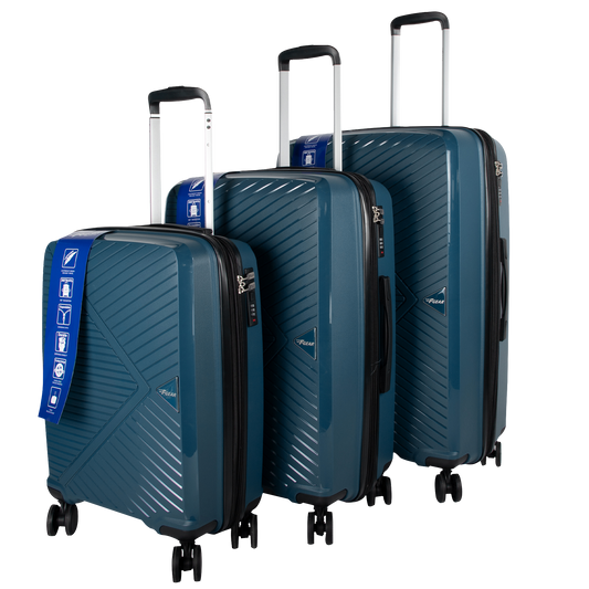 Goliath Peacock Blue Expandable Cabin Suitcase Set of 3