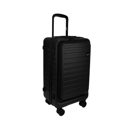 Windsor Black 56 cms Small Front Opening Trunk-Style Cabin Strolley with Laptop & Tablet Sleeves & Expander