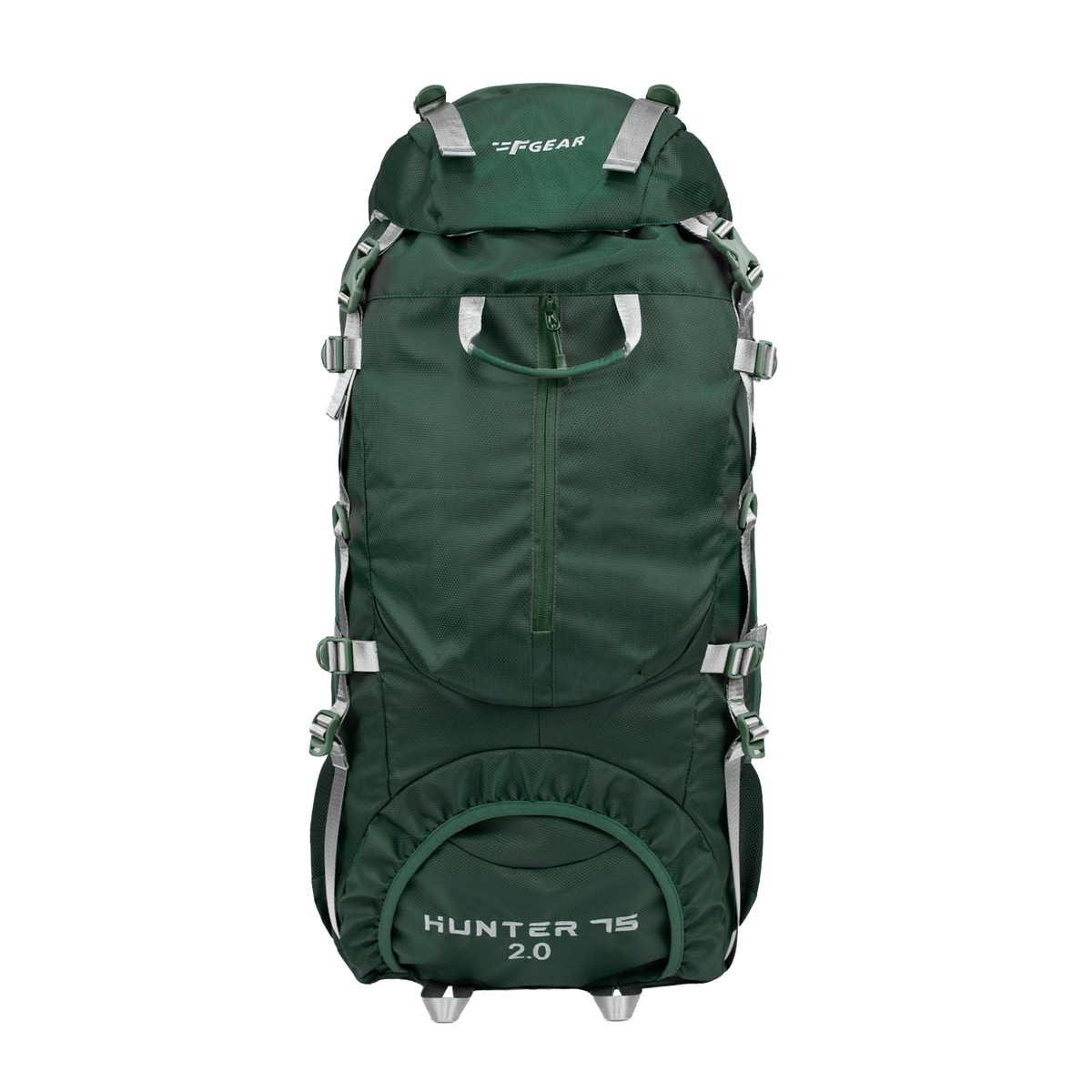 F Gear Hunter 75 2.0 Spruce Green 75L Rucksack Trekking Backpack with Inbuilt Rain Cover