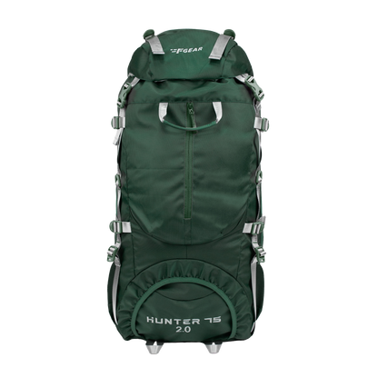 F Gear Hunter 75 2.0 Spruce Green 75L Rucksack Trekking Backpack with Inbuilt Rain Cover