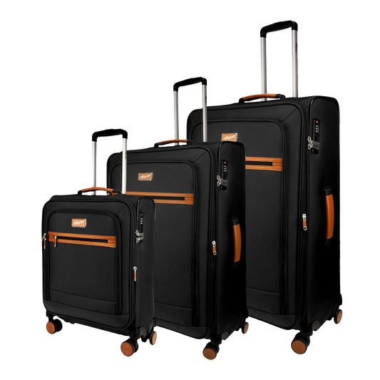 SoftAir Black Set of 3 Suitcases
