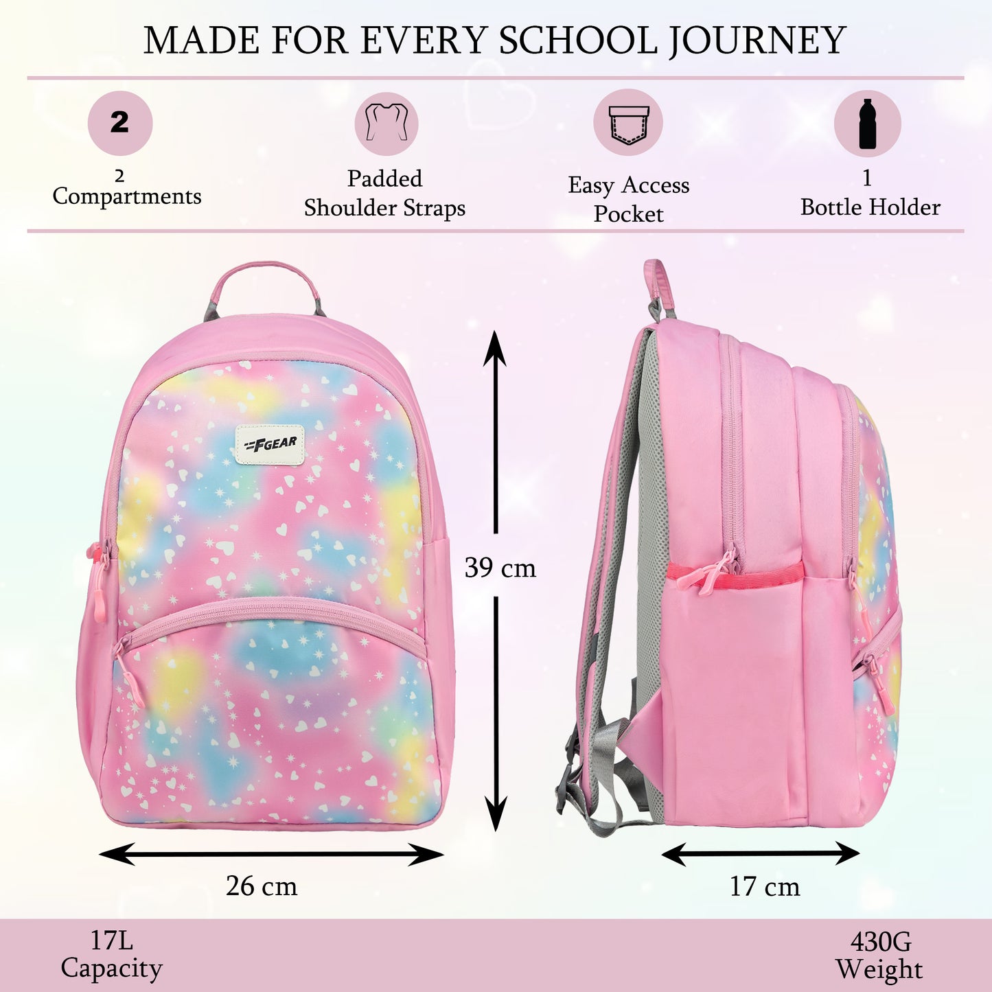 Brio L 17L Candy Sky Pink Backpack