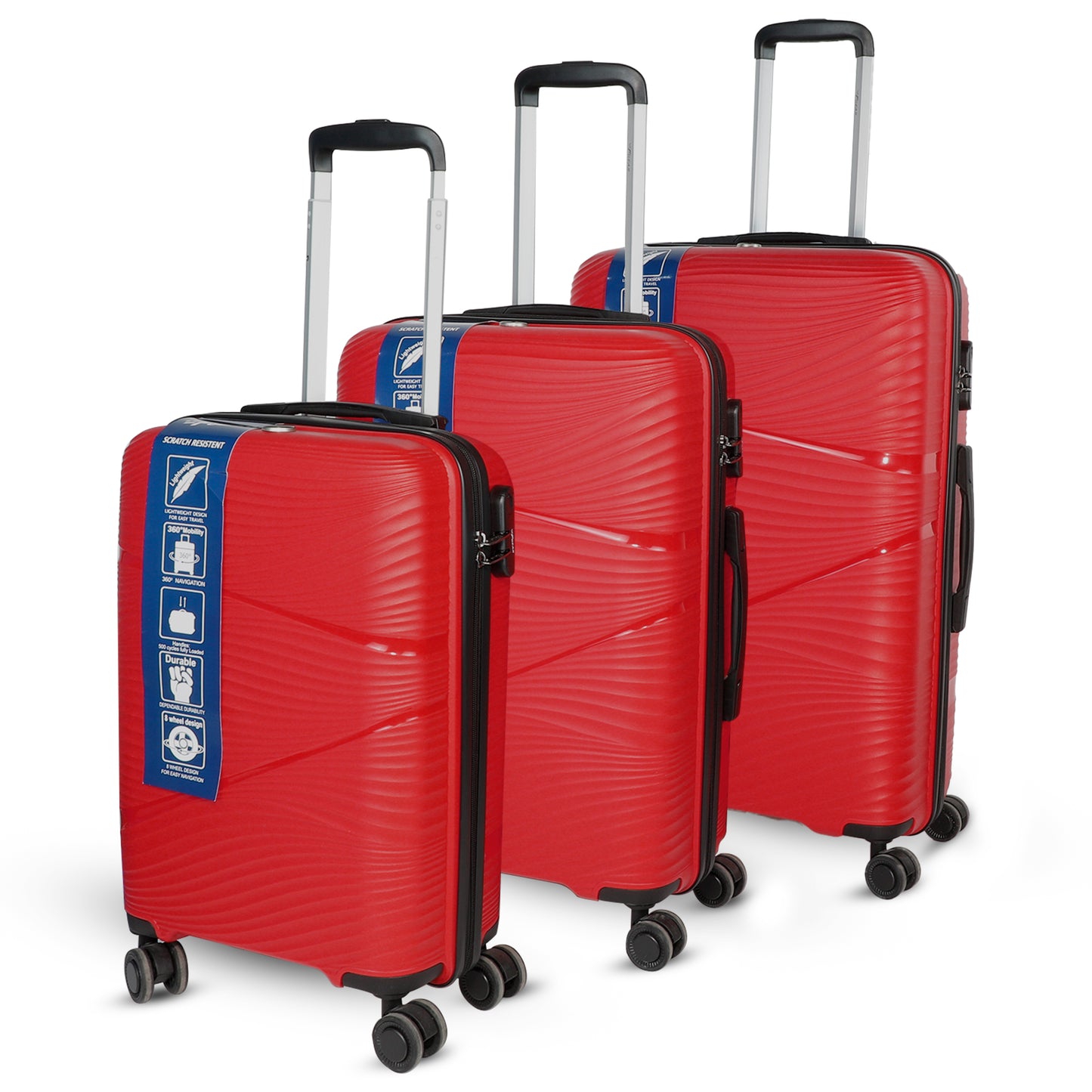Joy PP008 Red Suitcase Set of 3