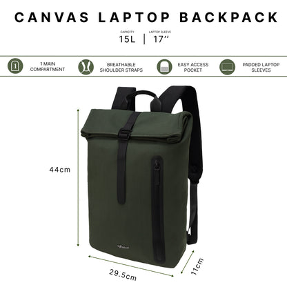 Tavero 15L Green Laptop Backpack