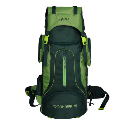 Tomahawk 75L Spruce Forest Green Rucksack with raincover