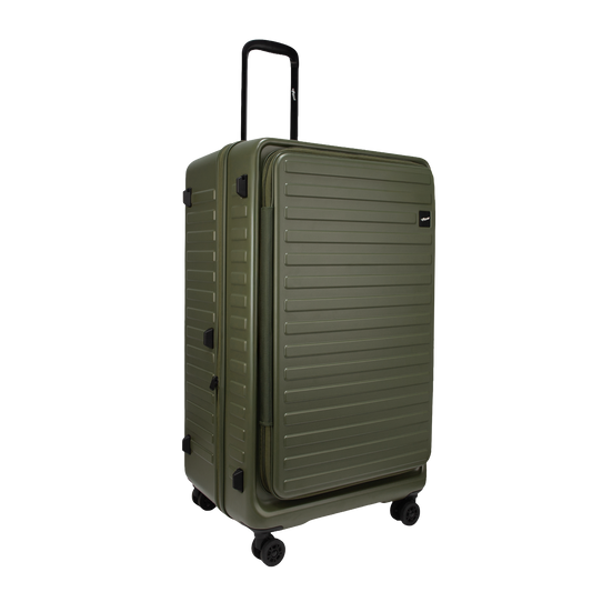 Windsor Army Green 76 cms Large Front Opening Trunk-Style Check-in Strolley with Expander