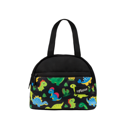 Nugget 7L Black Colourful Dino Lunch Bag