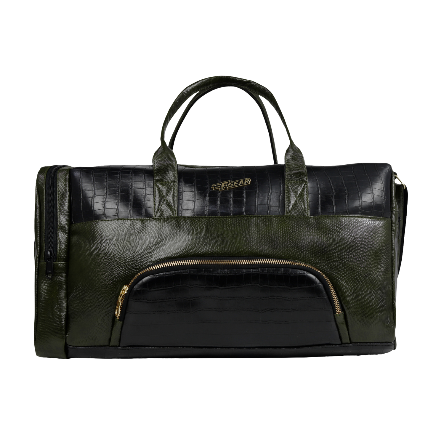 Jesko 26L Black Green Vegan Leather Travel Duffle