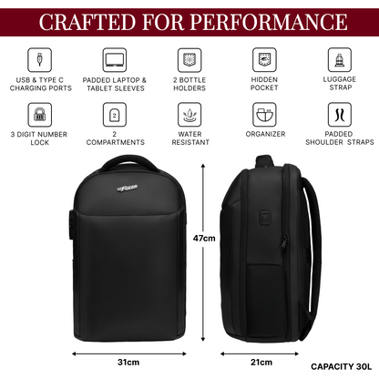 Kaneki 30L Black Laptop Backpack