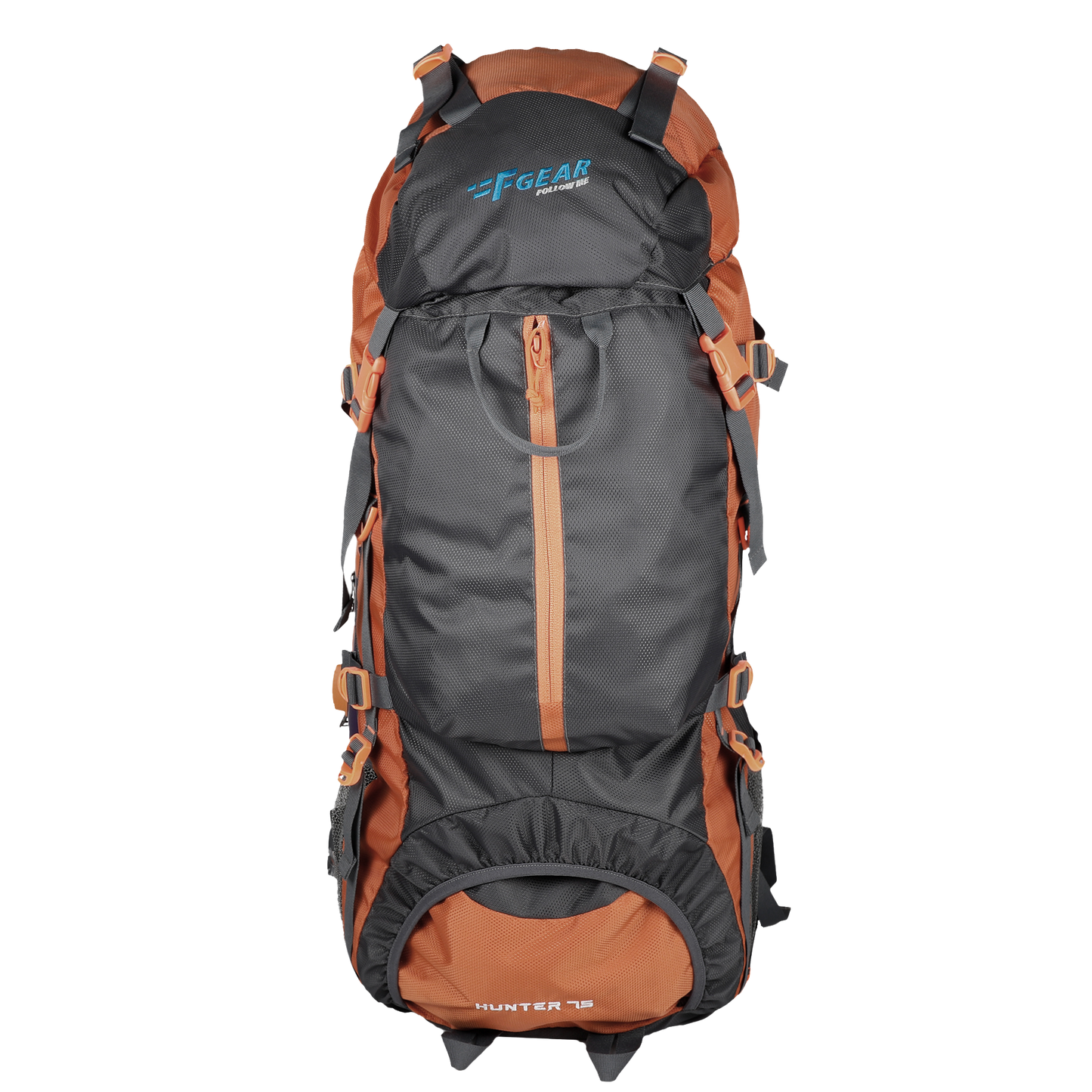 Hunter 75L Grey Orange Rucksack with Raincover