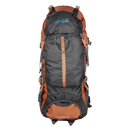Hunter 75L Grey Orange Rucksack with Raincover