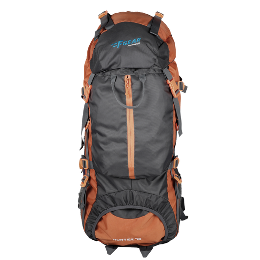 Hunter 75L Grey Orange Rucksack with Raincover