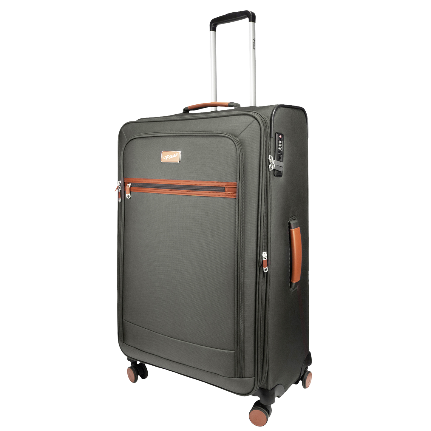 F Gear SoftAir Large Grey Check-in Suitcase