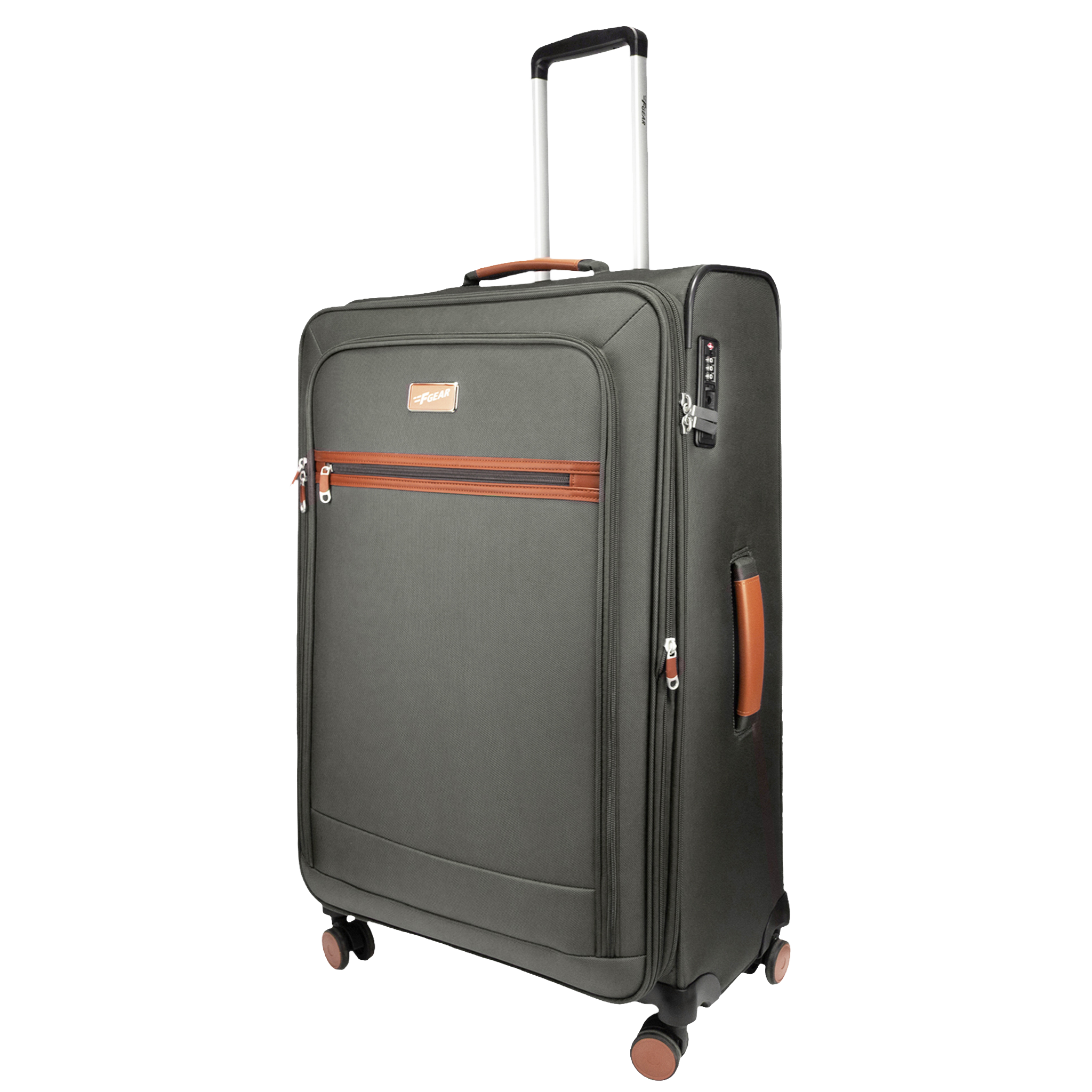 F Gear SoftAir Large Grey Check-in Suitcase