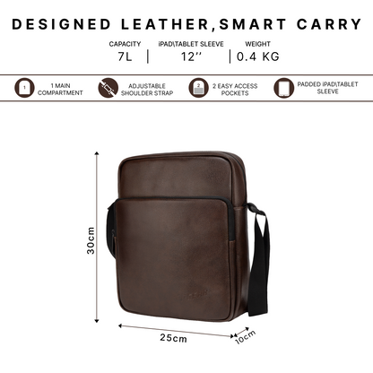 Primo 7L Brown Vegan Leather Sling bag